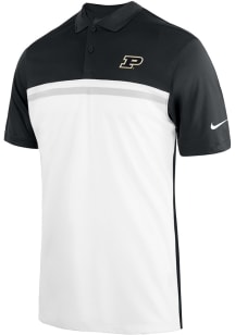 Nike Purdue Boilermakers Mens Black Primary Logo Victory Colorblock Short Sleeve Polo