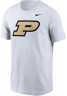 Nike Purdue Boilermakers White Primary Logo DriFit Cotton Short Sleeve T Shirt