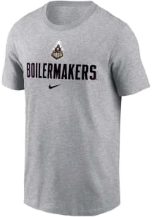 Purdue Boilermakers Grey Nike Alt Logo Short Sleeve T Shirt