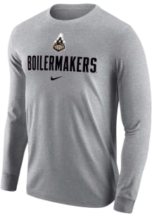 Nike Purdue Boilermakers Grey Alt Logo Long Sleeve T Shirt