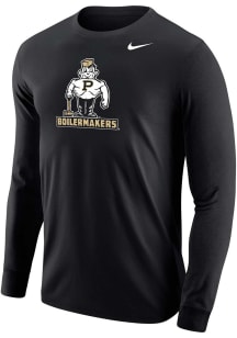 Nike Purdue Boilermakers Black Vintage Pete Logo Long Sleeve T Shirt