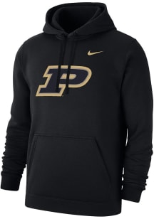 Mens Purdue Boilermakers Black Nike Primary Logo Fleece Hooded Sweatshirt