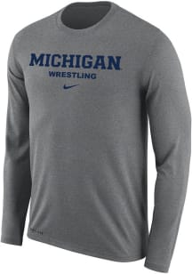 Mens Michigan Wolverines Grey Nike Legend Long Sleeve T-Shirt