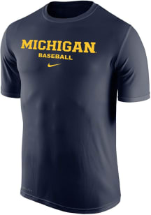 Michigan Wolverines Navy Blue Nike Baseball Legend Short Sleeve T Shirt