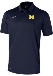 Mens Michigan Wolverines Navy Blue Nike Heather Short Sleeve Polo Shirt