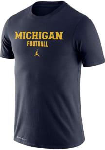 Nike Michigan Wolverines Navy Blue Jordan Football Legend Short Sleeve T Shirt