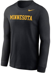 Mens Minnesota Golden Gophers Black Nike Wordmark Legend Long Sleeve T-Shirt