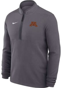 Mens Minnesota Golden Gophers Grey Nike Primary Logo Victory Qtr Zip Pullover