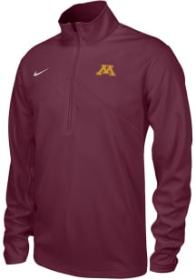 Nike Minnesota Golden Gophers Mens Maroon Primary Logo Long Sleeve 1/4 Zip Pullover