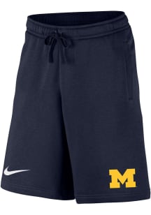 Nike Michigan Wolverines Mens Navy Blue Club Fleece Shorts