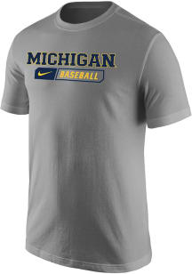 Michigan Wolverines Grey Nike Baseball Core Short Sleeve T Shirt