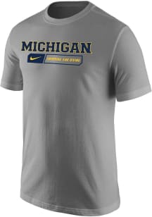 Michigan Wolverines Grey Nike Core Manner Short Sleeve T Shirt