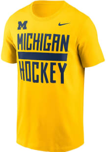 Michigan Wolverines Yellow Nike Core Design Short Sleeve T Shirt