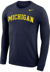 Mens Michigan Wolverines Navy Blue Nike Arch Name Legend Long Sleeve T-Shirt