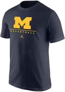 Michigan Wolverines Navy Blue Nike Jordan Basketball Core Short Sleeve T Shirt