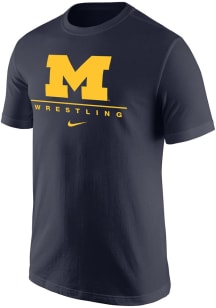 Michigan Wolverines Navy Blue Nike Core Print Short Sleeve T Shirt