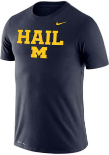 Nike Michigan Wolverines Navy Blue Legend Design Style Short Sleeve T Shirt