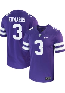 Dylan Edwards  Nike K-State Wildcats Purple NIL Game Name And Number Football Jersey