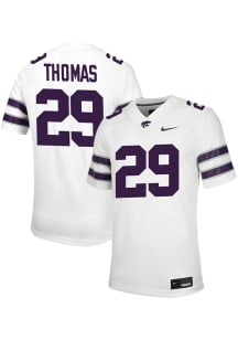 Kanijal Thomas Nike Mens White K-State Wildcats NIL Game Football Jersey