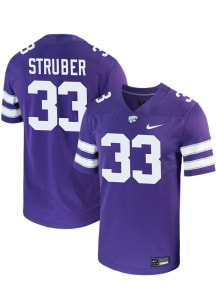 Tyson Struber  Nike K-State Wildcats Purple NIL Game Name And Number Football Jersey