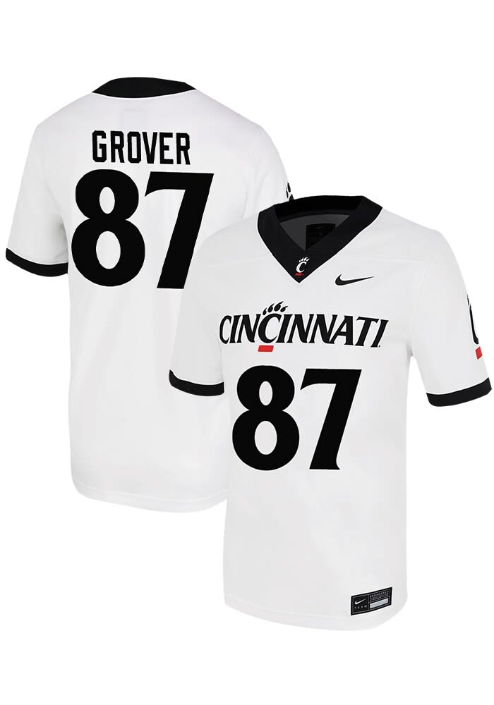 Gavin Grover Nike Cincinnati Bearcats White Script NIL Game Name And Number Football Jersey