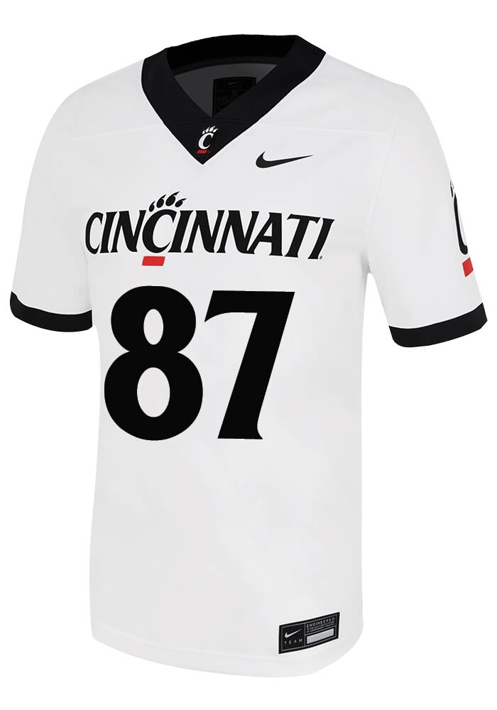 Gavin Grover  Nike Cincinnati Bearcats White Script NIL Game Name And Number Football Jersey