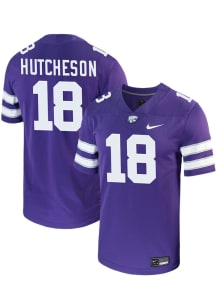 Hudson Hutcheson Nike Mens Purple K-State Wildcats NIL Game Name And Number Football Jersey