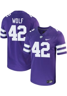 Justin Wolf  Nike K-State Wildcats Purple NIL Game Name And Number Football Jersey