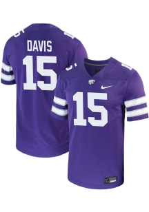 Trae Davis  Nike K-State Wildcats Purple NIL Game Name And Number Football Jersey