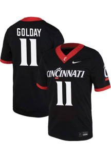 Jake Golday Nike Mens Black Cincinnati Bearcats 11 NIL Game Name And Number Football Jersey