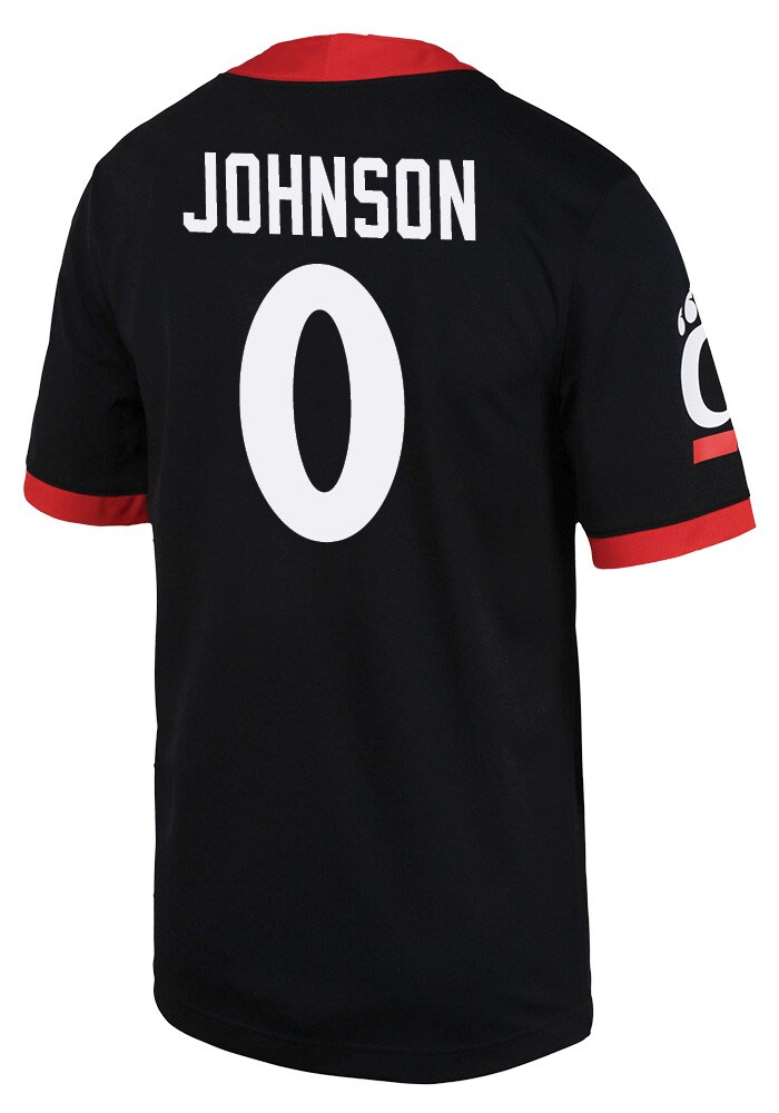 Tony Johnson  Nike Cincinnati Bearcats Black 0 NIL Game Name And Number Football Jersey