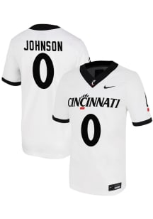 Tony Johnson  Nike Cincinnati Bearcats White Zero NIL Game Name And Number Football Jersey