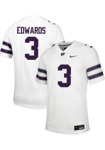 Dylan Edwards Nike Mens White K-State Wildcats NIL Game Name And Number Football Jersey