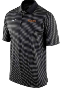 Nike Texas Longhorns Mens Black Stadium Stripe Wordmark Short Sleeve Polo