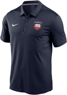 Nike Illinois Fighting Illini Mens Navy Blue 100th Anniversary Memorial Stadium Short Sleeve Polo