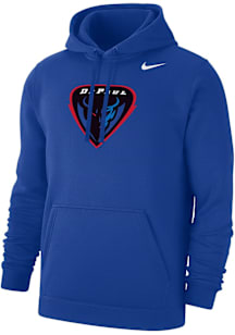 Nike DePaul Blue Demons Mens Blue Club Fleece Primary Team Logo Long Sleeve Hoodie