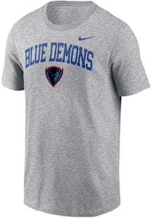 Nike DePaul Blue Demons Grey Mascot Name Logo Short Sleeve T Shirt