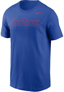 Nike DePaul Blue Demons Blue Legend Wordmark Short Sleeve T Shirt