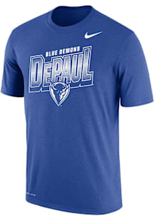 Nike DePaul Blue Demons Blue Dri-FIT Flat Name Mascot Short Sleeve T Shirt