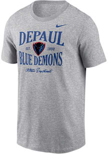 Nike DePaul Blue Demons Grey Dri-FIT Team Name Athletic Dept. Short Sleeve T Shirt