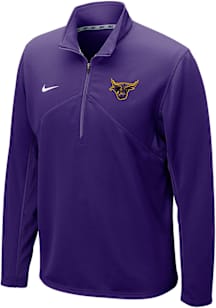Nike Minnesota State Mankato Mavericks Mens Purple Training Primary Team Logo Long Sleeve Qtr Zip..