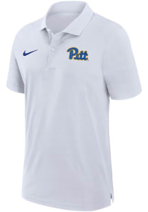 Nike Pitt Panthers Mens White Sideline Woven Short Sleeve Polo