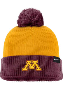 Minnesota Golden Gophers Nike Peak Cuff Pom Mens Knit Hat - Maroon