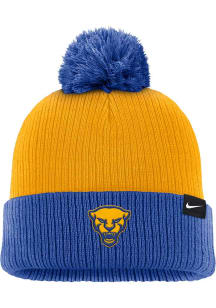 Pitt Panthers Nike Peak Cuff Pom Mens Knit Hat - Blue