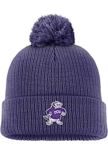 Nike TCU Horned Frogs Purple Peak Cuff Pom Design Mens Knit Hat