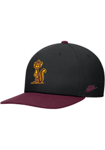 Minnesota Golden Gophers Nike Colorblock Pro Flat Bill Mens Snapback - Black