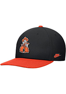 Nike Oklahoma State Cowboys Black Colorblock Pro Flat Bill Mens Snapback Hat