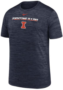 Youth Illinois Fighting Illini Navy Blue Nike Velocity Short Sleeve T-Shirt