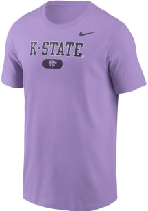 K-State Wildcats Lavender Nike Wordmark Logo Pill Short Sleeve T Shirt