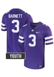 Blake Barnett Nike Youth Purple K-State Wildcats NIL Game Football Jersey Jersey